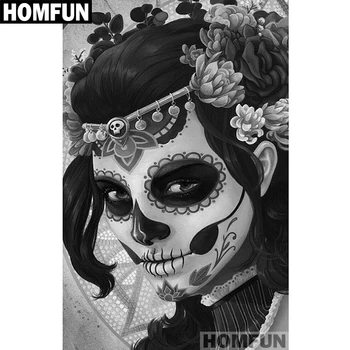

HOMFUN Full Square/Round Drill 5D DIY Diamond Painting "Skull girl" Embroidery Cross Stitch 5D Home Decor Gift A01461