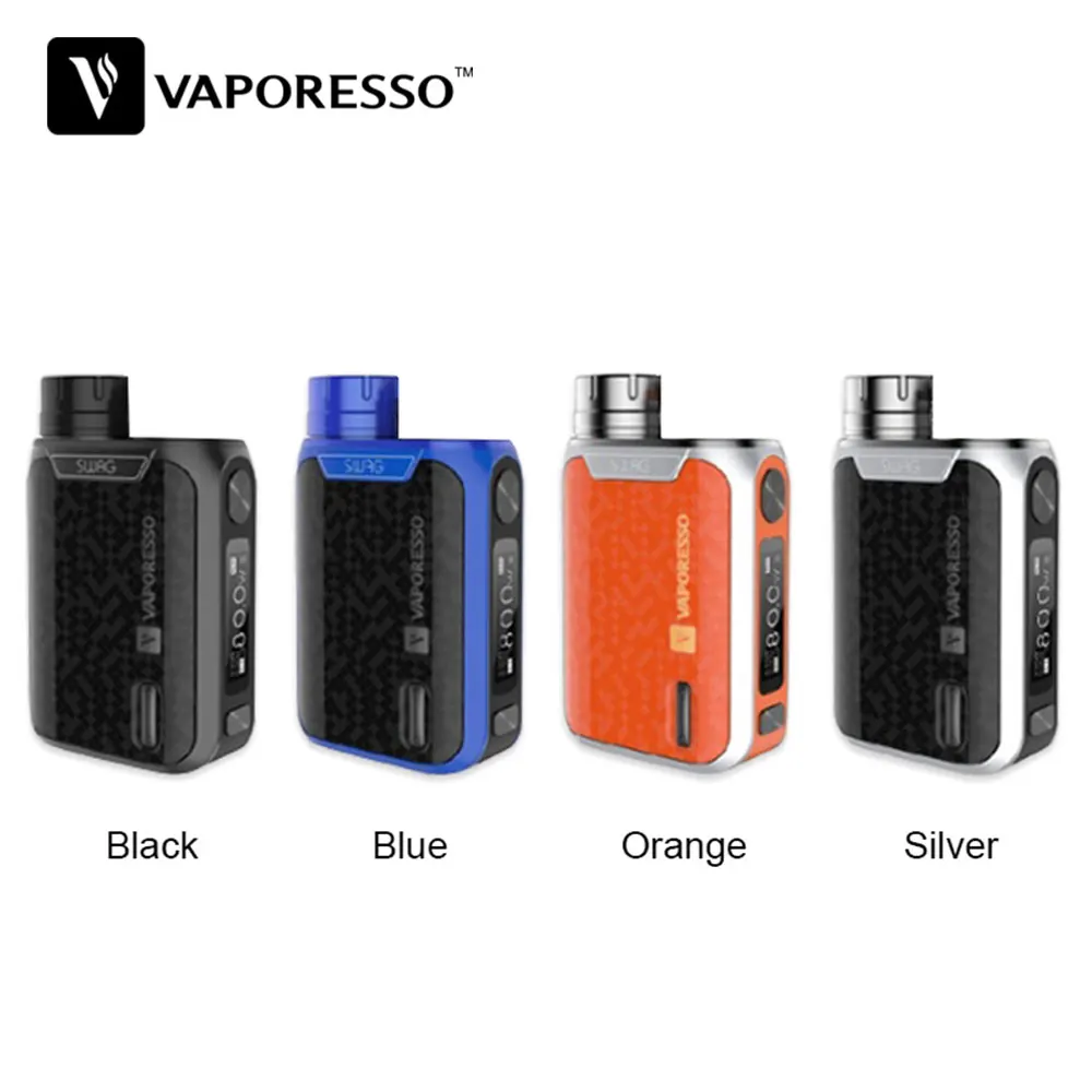 Оригинальный Vaporesso Swag TC Box MOD 80 Вт W/0,91-дюймовый экран для NRG SE/NRG SE Мини танк распылитель без 18650 батарея E-cig Box Mod