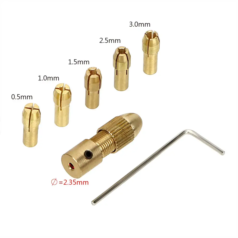 NICEYARD 5 шт./компл. внутренний диаметр 2,35 мм/3,17 мм/2,00 мм 0,5-3 мм электрическая мини-дрель бит цанговый микро сверлильный патрон Набор