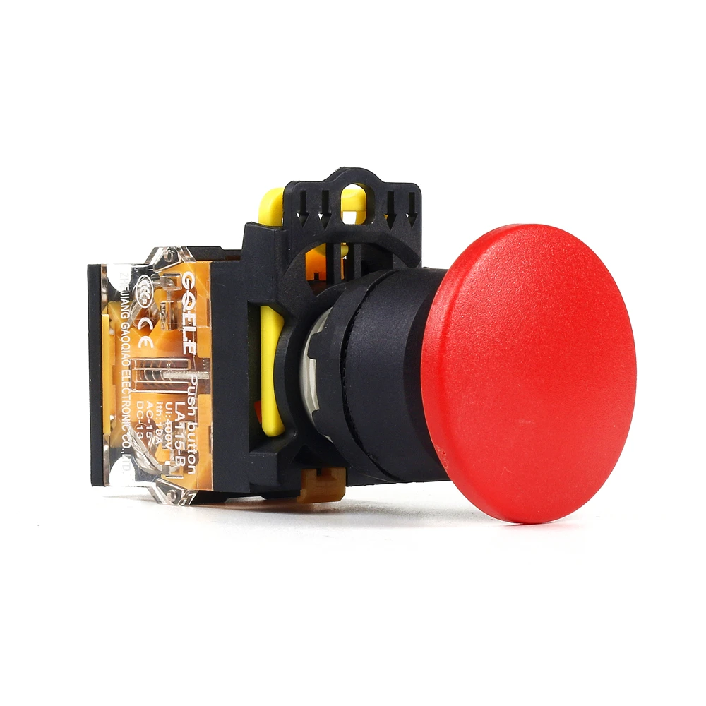 5 PCS Push button switch Mushroom button Latching OR Momentary