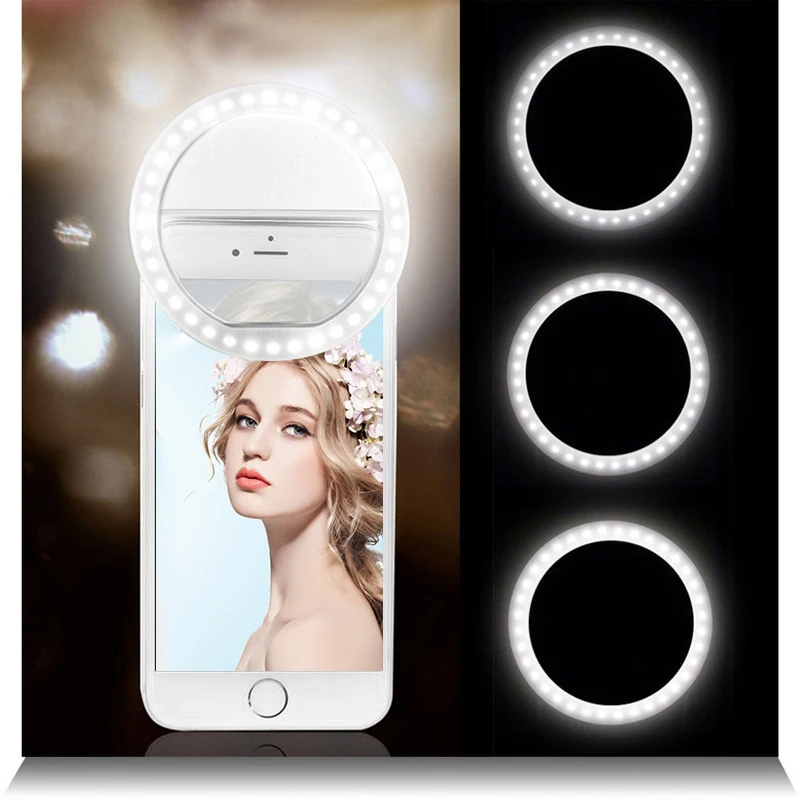 Make Up Mirror For Phone Selfie Ring Light With 36 Led Lamps Portable Multi-Purpose Phone Light With Three Brightness Levels