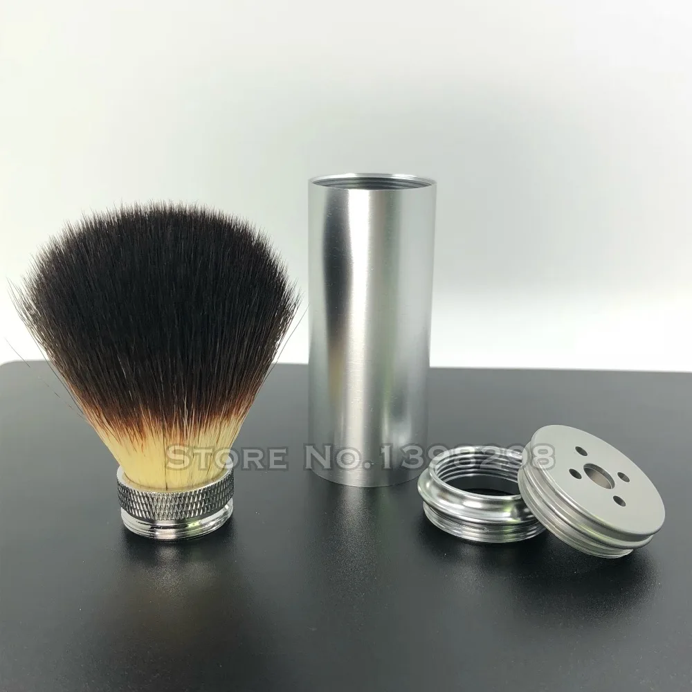 

CAB Knot 20mm Aluminium Matte Chrom Handle Travel Shaving Brush Men Shave Wet Tool