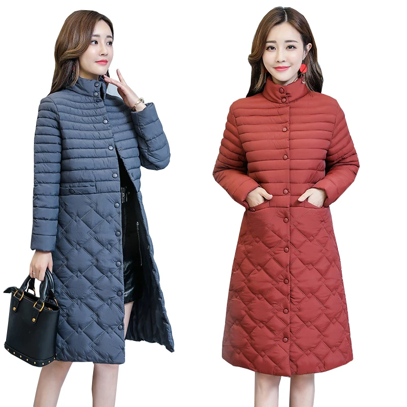 

2019 Warm Winter Coat Women Long Parka Plus Size 5XL Knee Length Black Slim Down Jacket Female Overcoat Inverno Casaco Outerwear