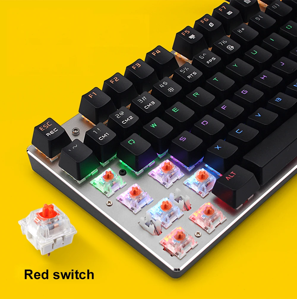 Оригинальная Metoo ZERO Проводная Механическая клавиатура со светодиодный подсветкой Беспроводная игровая клавиатура 87/104 клавиш для геймера