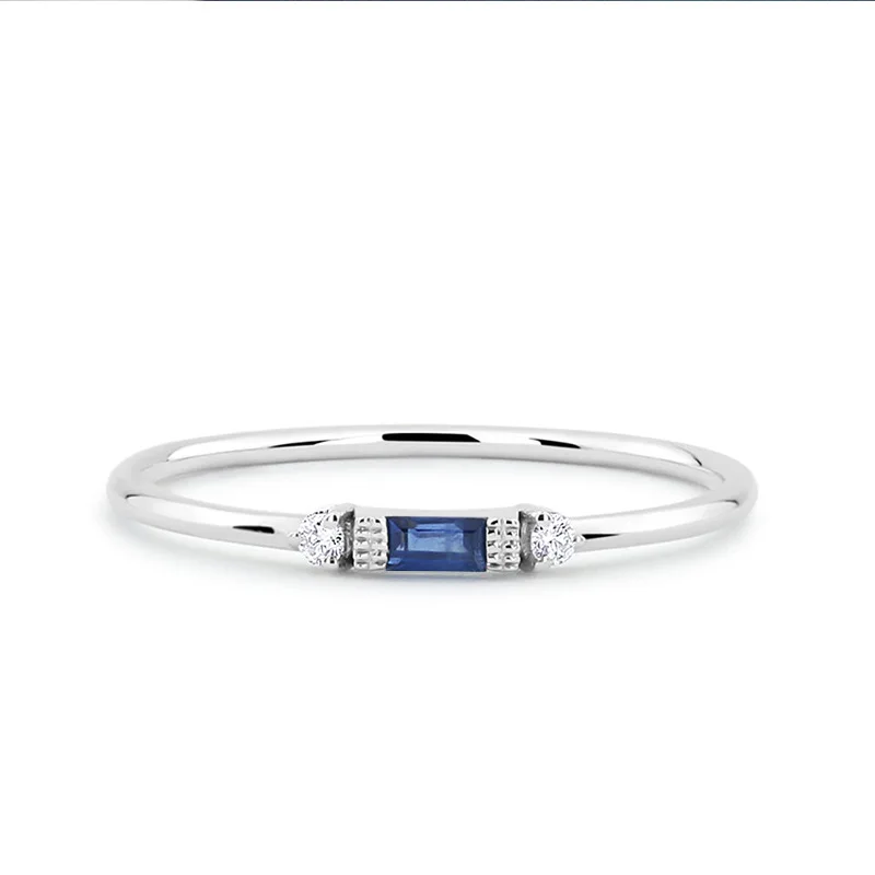 Choucong кольца с камнем рождения для девочек и женщин подарок на день рождения AAA красочные кубического циркония массивные серебряные геометрические обручальные кольца - Цвет основного камня: Blue