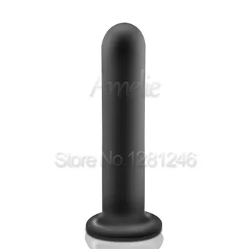 Smooth Surface Soft Silicone Black Anal Plug Penis Butt Plug Big Dildo Prostate Massager No Vibrator Sex Toys for Men Women Gay 4