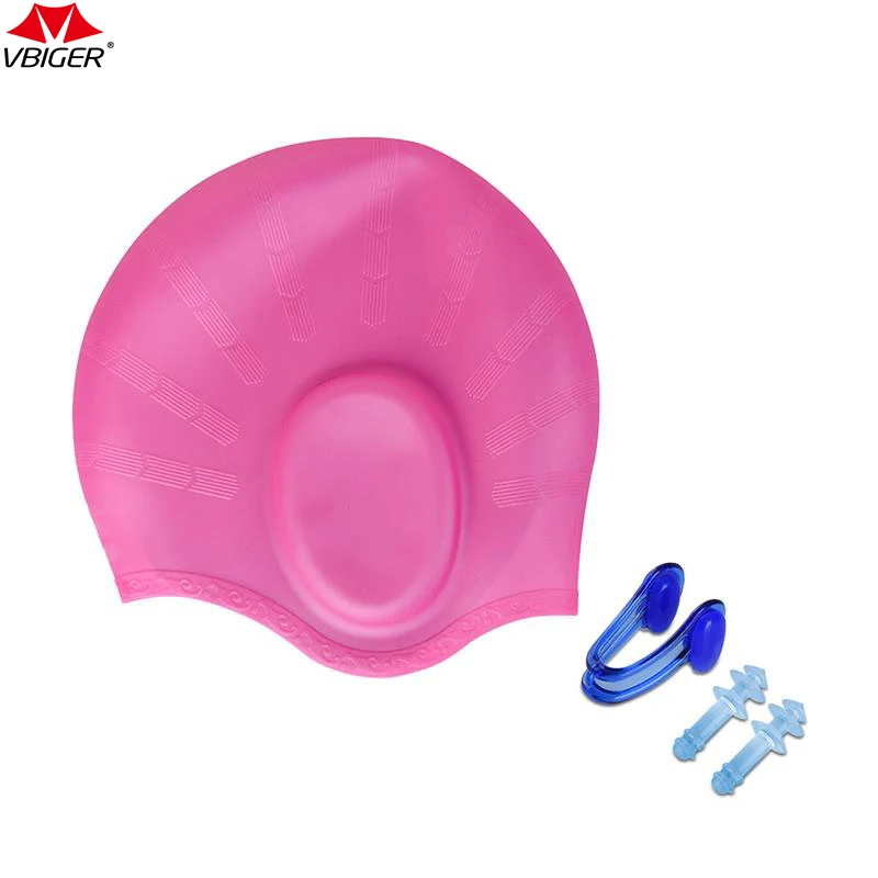 

RUNACC Waterproof Adult Swim Cap Anti-slip Swimming Cap Premium Silicone Swim Cap with Ear Pockets Design