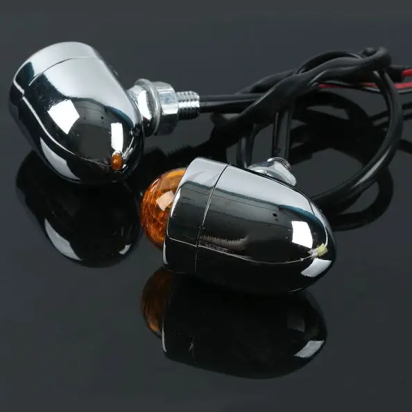 2 шт. черный светодио дный Металл LED пуля круглый поворотник для Harley Softail Dyna Sportster Cruiser заказной модулятор велосипеды