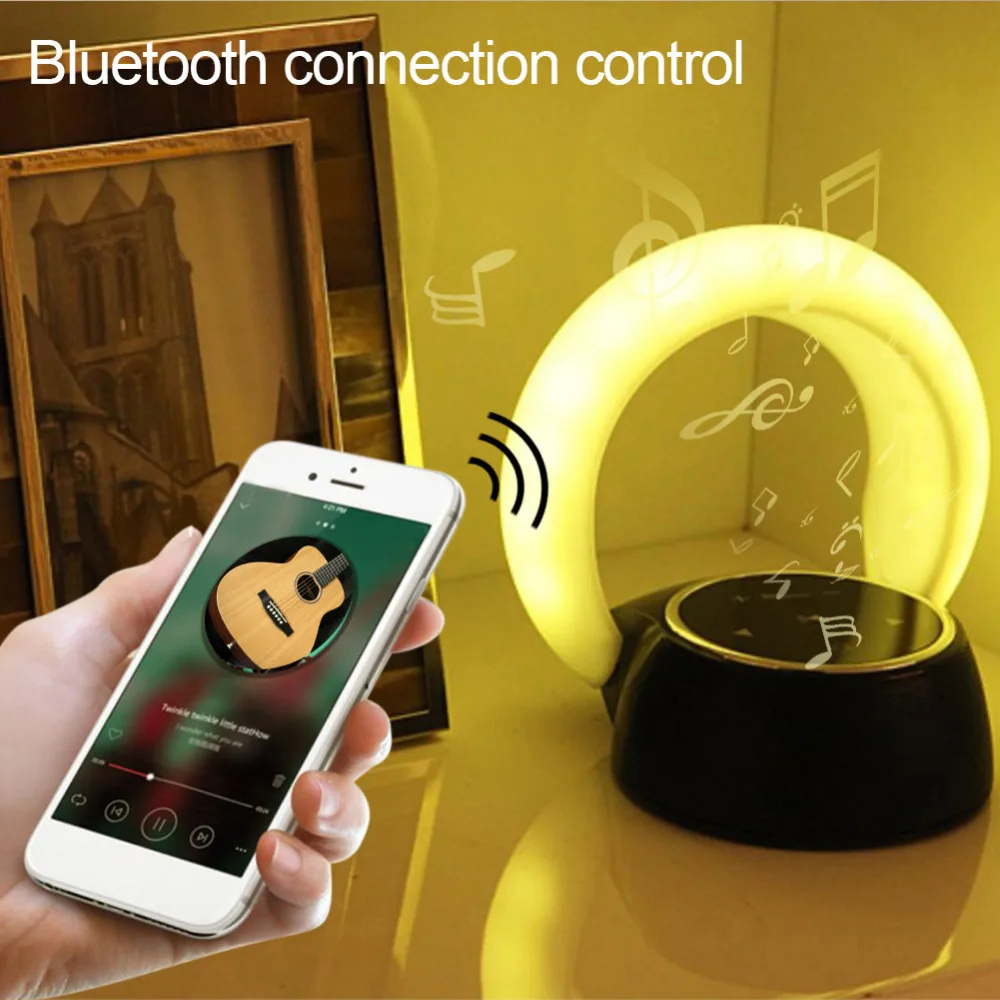 

Mini Portable Touch Control USB Charging 14LED Night Light Table Lamp Romantic Room Wireless Bluetooth Speaker Creative Gift