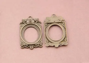 

20pcs 24 x 30mm Antique Bronze Cabochon Pendant Base, Oval pendant setting (3010323)
