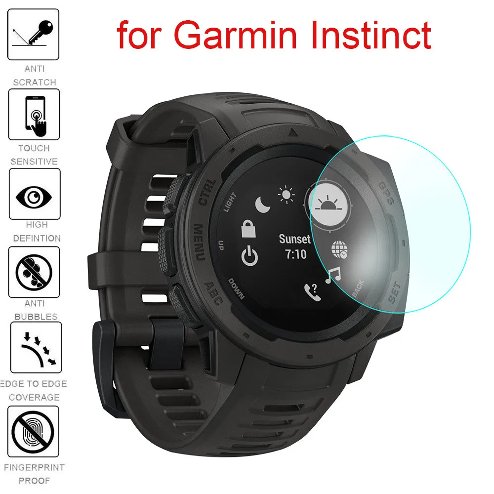 2 шт. 9 H Защитная пленка для экрана из закаленного стекла для Garmin Instinct Smart Watch высокочувствительная прозрачная защитная пленка для экрана