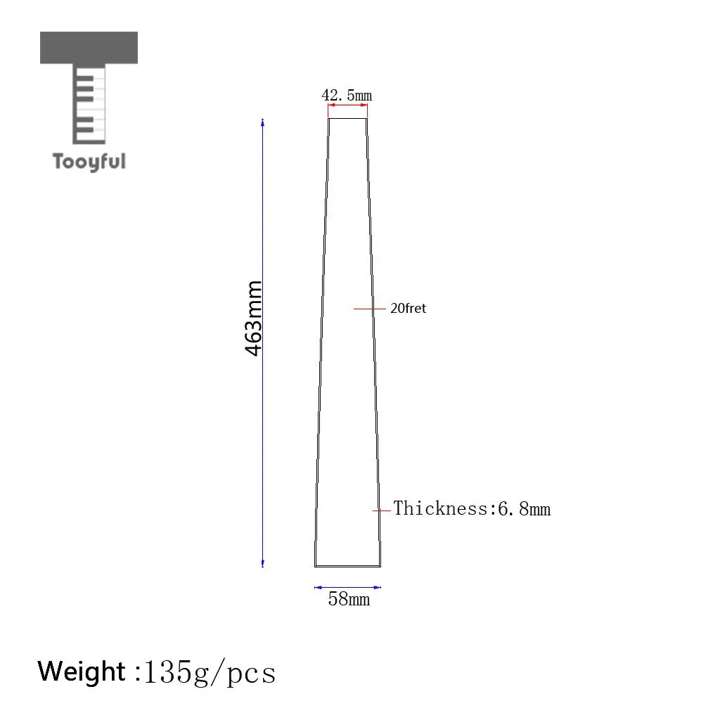 Rosewood 20 Frets Fretboard Fingerboard for 41 Inch Acoustic Guitar Replacement