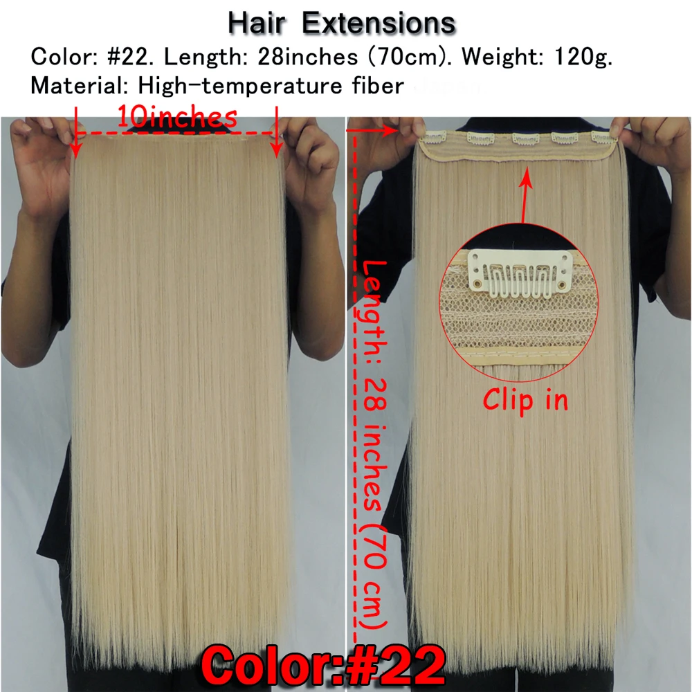 Wjz12070/22 5 шт Xi. rocks парик синтетические волосы клип в наращивание волос длина Прямые зажимы матовое волокно лен цвет парики