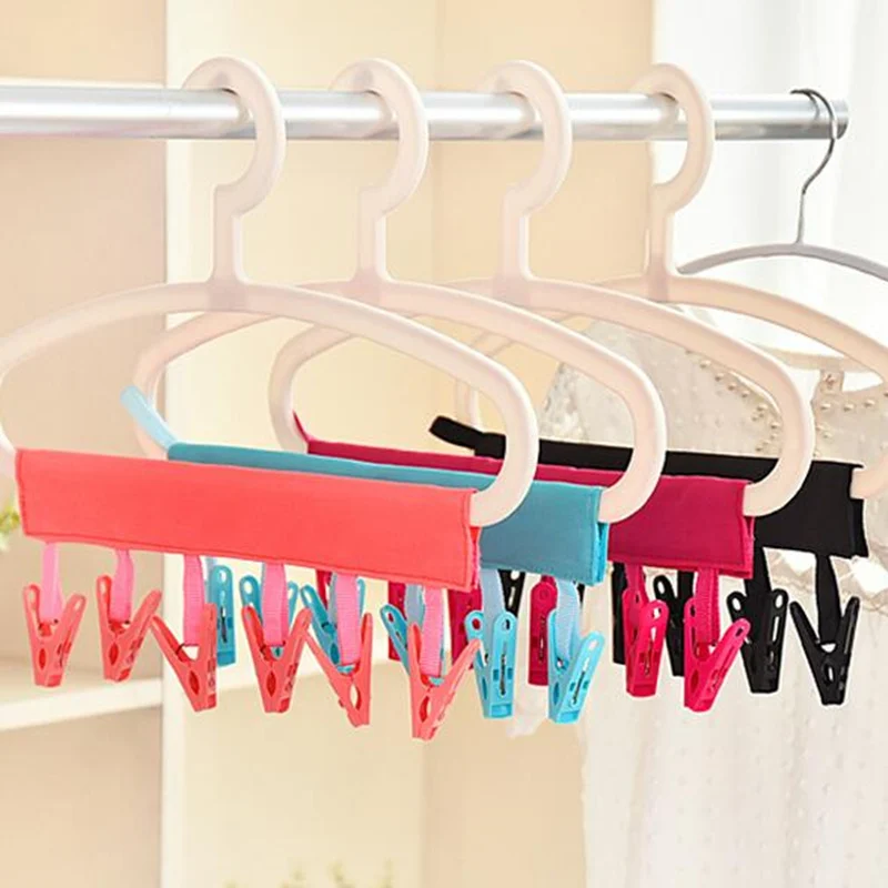 Portable Folding Cloth Hanger Clips bathroom storage rack and underwear