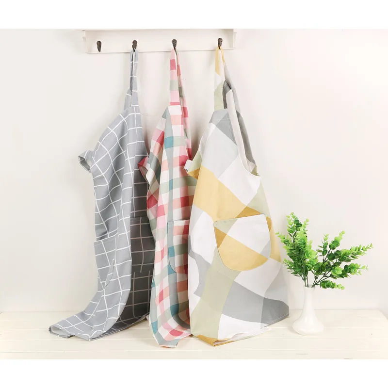 Lady Women Men Cotton Linen Apron Oil-proof Cooking Baking Kitchen Adult Fashion Sleeveless Aprons Nordic Style Kitchen Utensils (2)