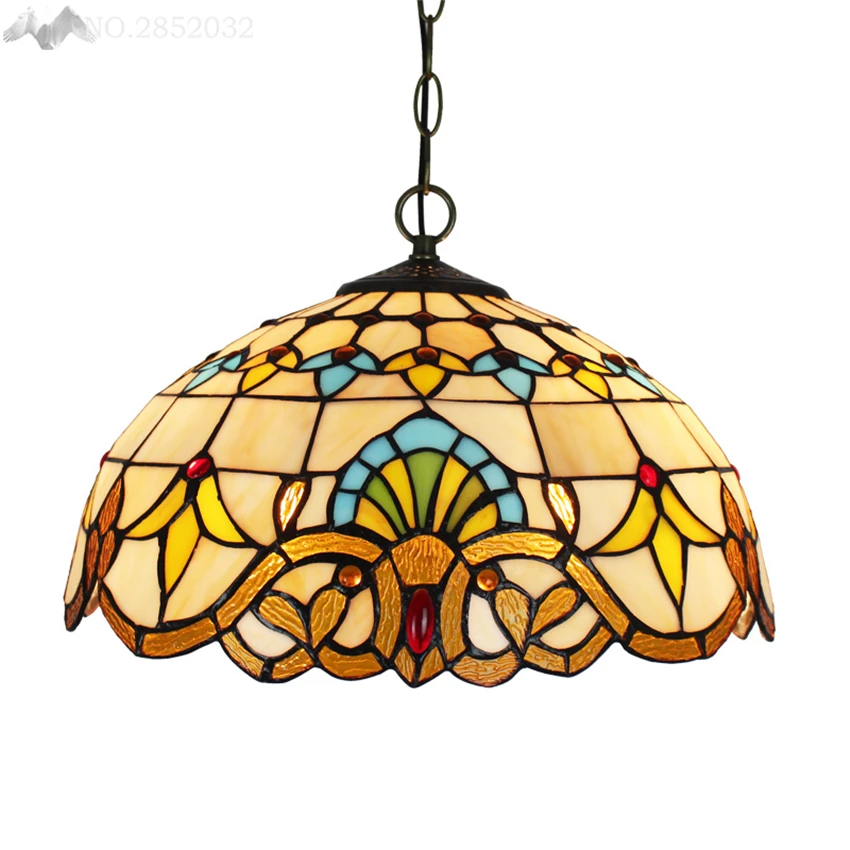 European Mediterranean pendant lamps Tiffany colorful glass pendant