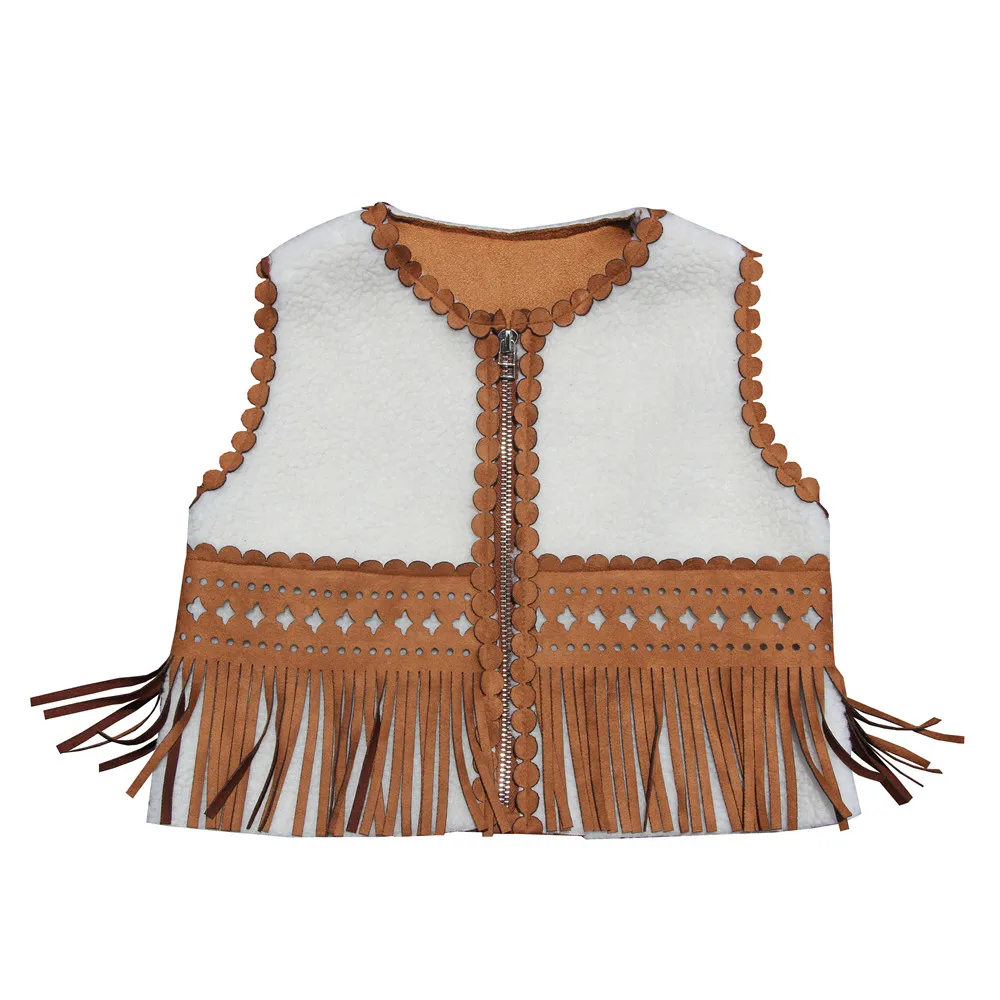 kids plaid kid clothing baby kids vest tassel outerwear& coats vest