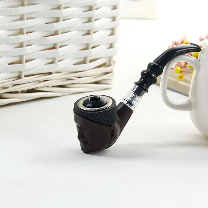 Mini Tobacco Smoking Pipe Small Durable Cigarette Pipes Cigar herb grinder weed sniffer Black