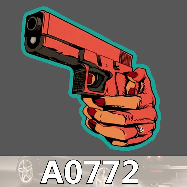 Bevle A0772 Gun Skateboard Graffiti Notebook Motor Stickers Decal Fridge Waterproof Sticker for Cars