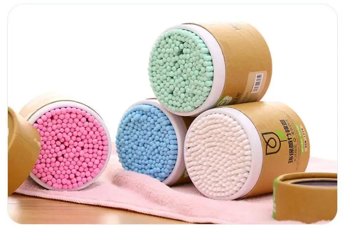 

200pcs/lot Bamboo Cotton Swab Wood Sticks Soft Cotton Buds cleaning of ears