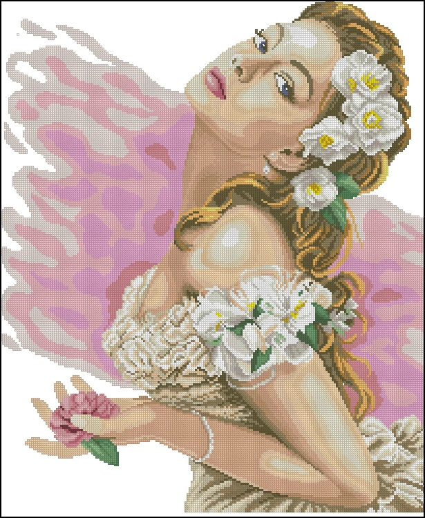 

Gold Collection Counted Cross Stitch Kit Lady of the Camellias Woman Girl with with Flower Flowers lan