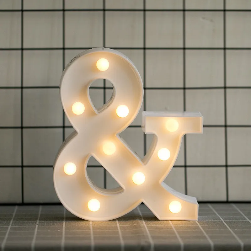Креативный светящийся светодиодный Ночной светильник лампа с английским алфавитом, цифрами, украшение для свадебной вечеринки аксессуары для украшения дома - Цвет: Type 3