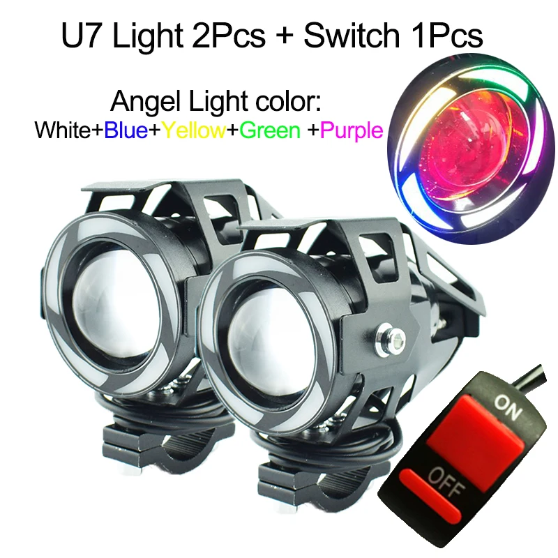 

2PCS Motorcycle Headlight 12V 125W LED U7 U2 U5 Motorbike LED Headlamp Driving Spot Head Light Auxiliary Lamp Moto Spotlight DRL