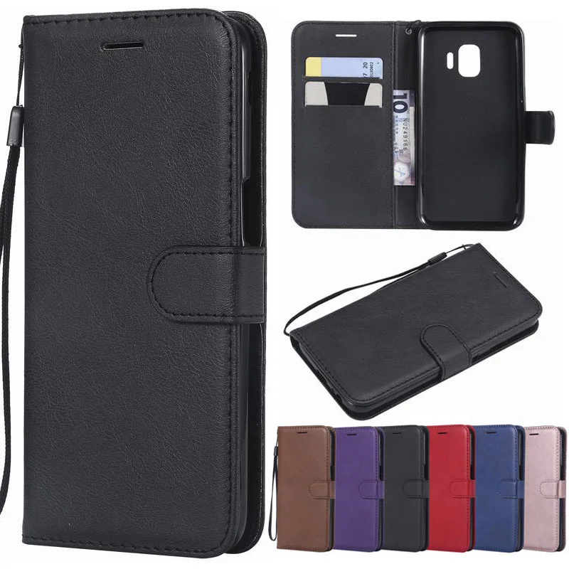 

Leather Flip Case For Samsung Galaxy J2 Core Case Cover Samsung Galaxy J4 Core Phone Cases Plain Wallet Book Cover J2Core Coque