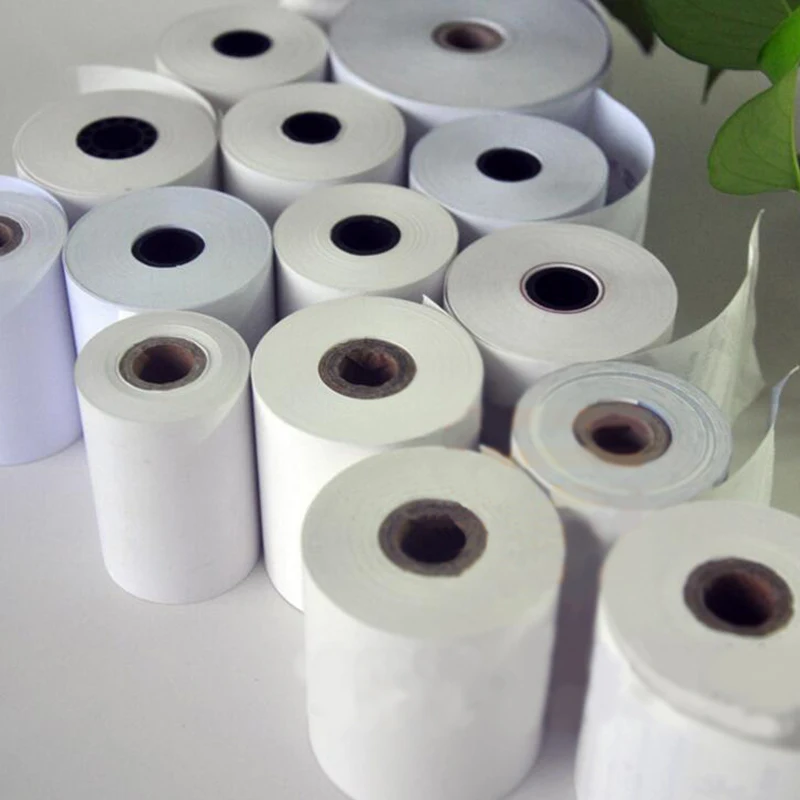 6 rolls/set Office School Supplies Cash Register Paper Thermal Paper Roll 57x40mm Single Type 65g POS Printer