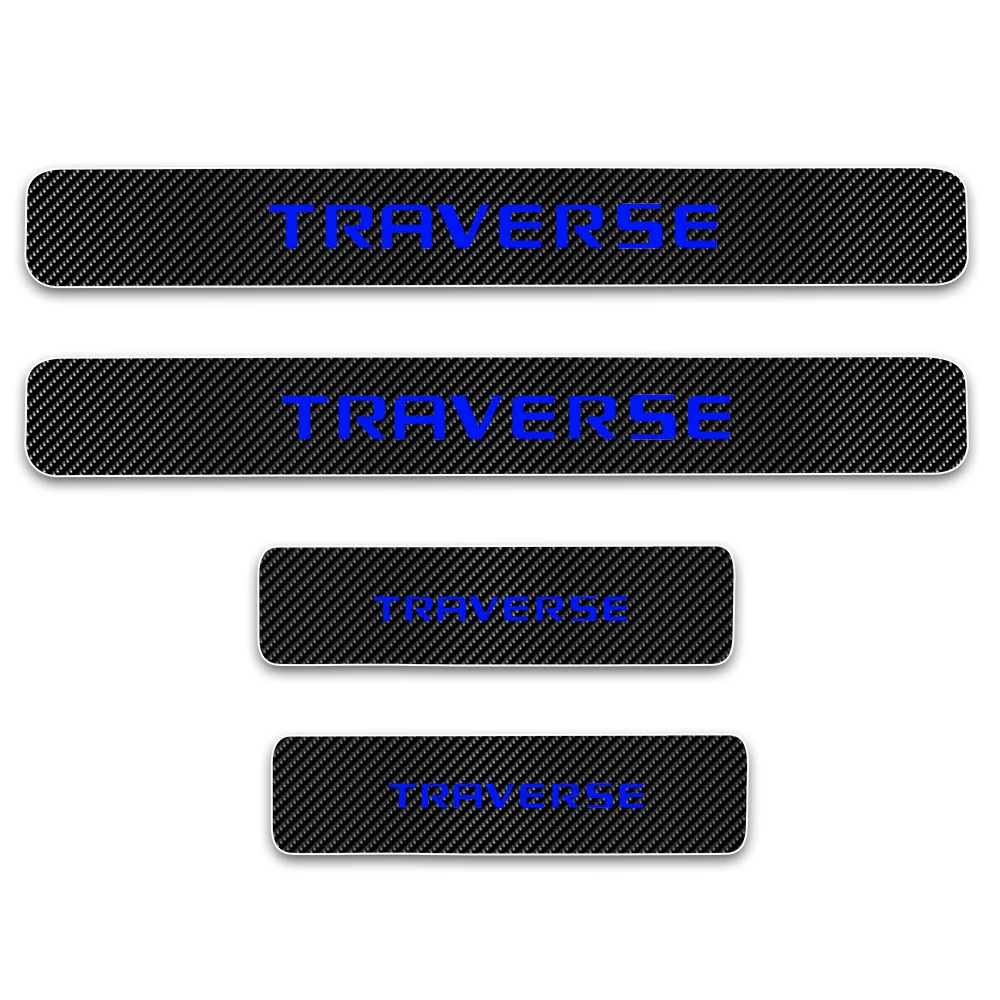 Protetor para Chevrolet Fibra de Carbono Adesivo de Carro do Peitoril da Porta da Placa do Scuff Estilo do Carro Porta Passo Traverse 4d Vinil Auto Peças 4 Pcs 26 High Quality Automóveis e motos