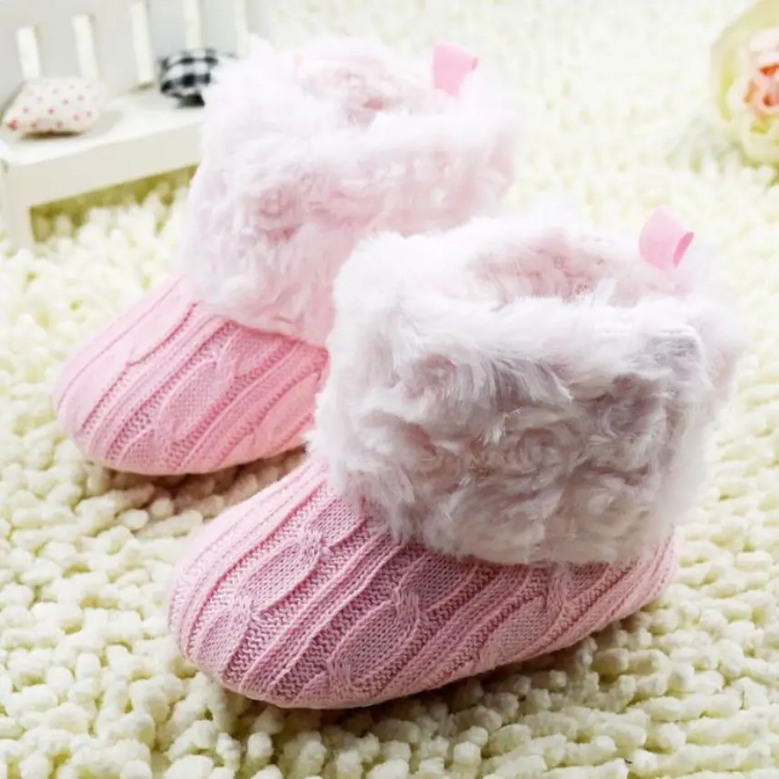Детская обувь; вязаные мягкие Меховые флисовые сапоги для малышей; шерстяная зимняя обувь для малышей; botas feminina infantil