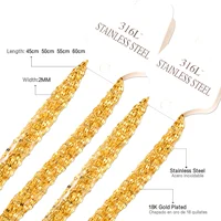 Collier de luxe en acier inoxydable 316L, 10 pièces/lot, pour femmes et hommes, chaînes à maillons en forme de lèvre, vente en gros pour pendentifs, accessoires 2MM 2