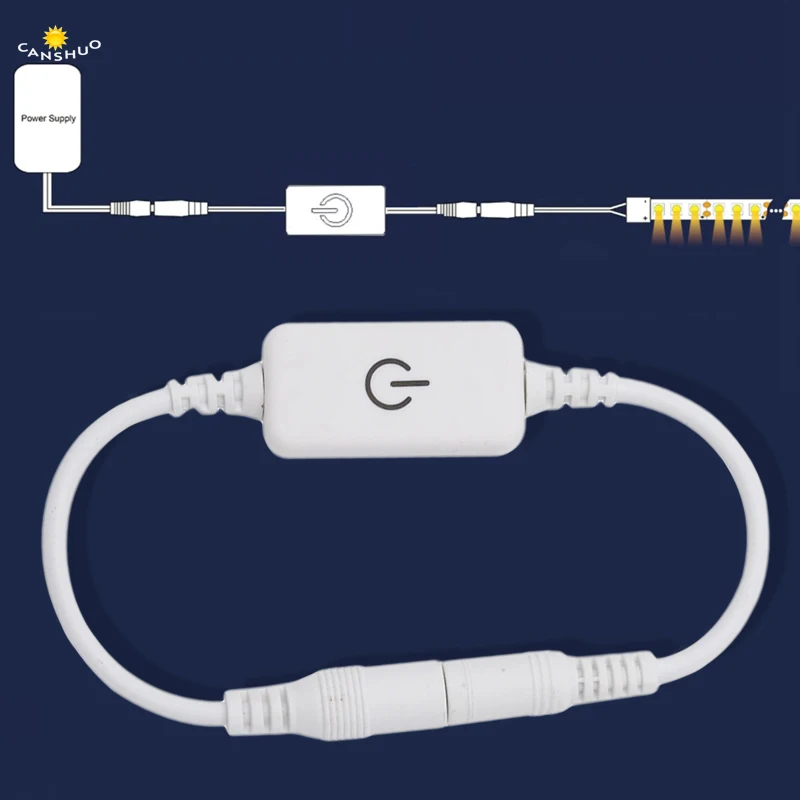 

High Sensitive Touch Sensor Switch On mini LED Dimmer DC12V-24V for led Strip Single Color 3528 3014 5050 strips Unlimit Dimming