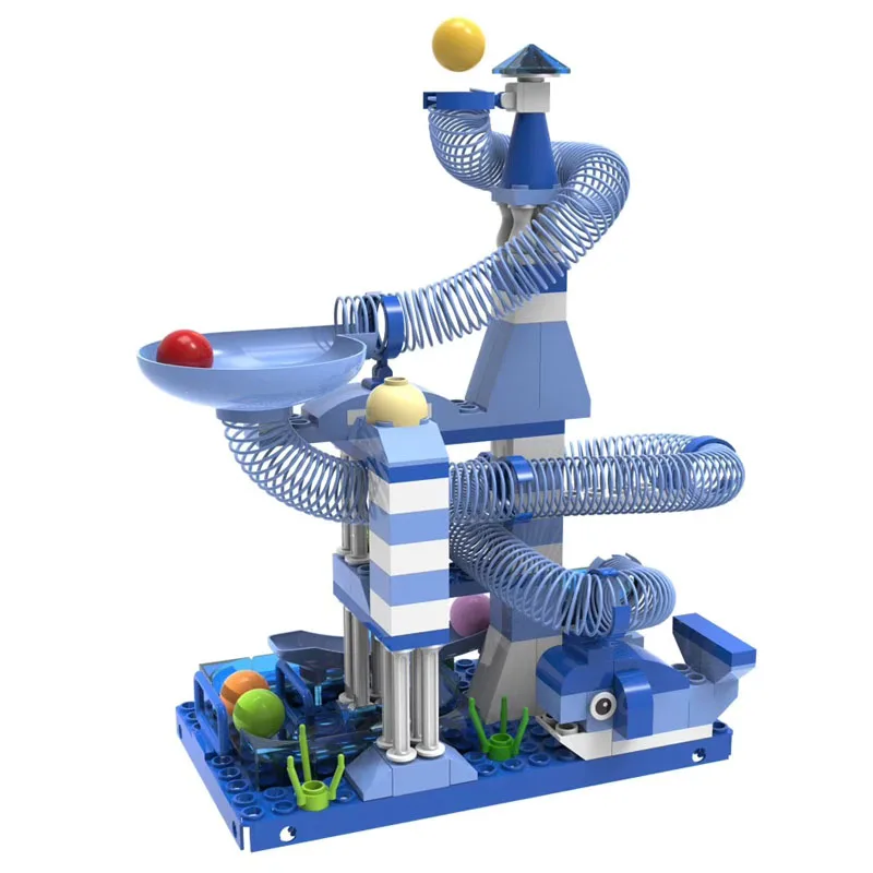 

Marble Race Run Maze Balls Track 116/162PCS Sea World Spring Track Ball Toys Big Brick Blocks Children Creative Toys Kids Gifts
