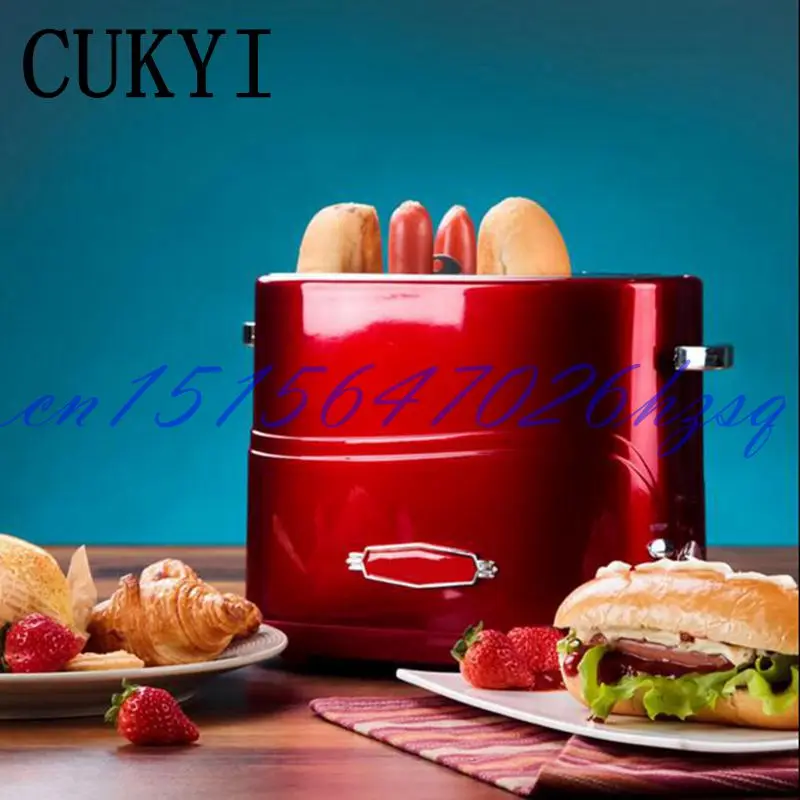 

CUKYI Household 650W Toaster oven Full-automatic Electric Hot dog machine Bread Baking sausage toasting machine
