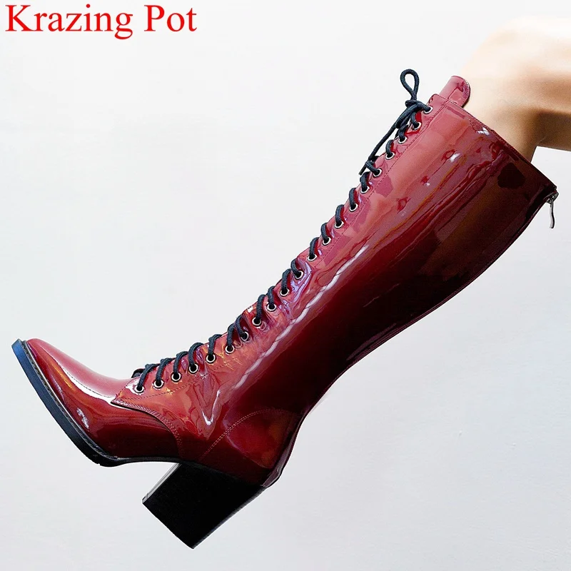 

2019 superstar cow leather pointed toe runway high heels knee high boots concise keep warm winter shoes thigh high boots L17