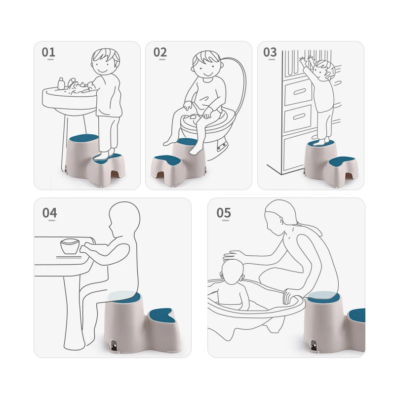 Детский пластиковый табурет для умывальника, табурет для ног, детская малая скамья, лестницы, противоскользящая лестница, Детские ступенчатые табуреты