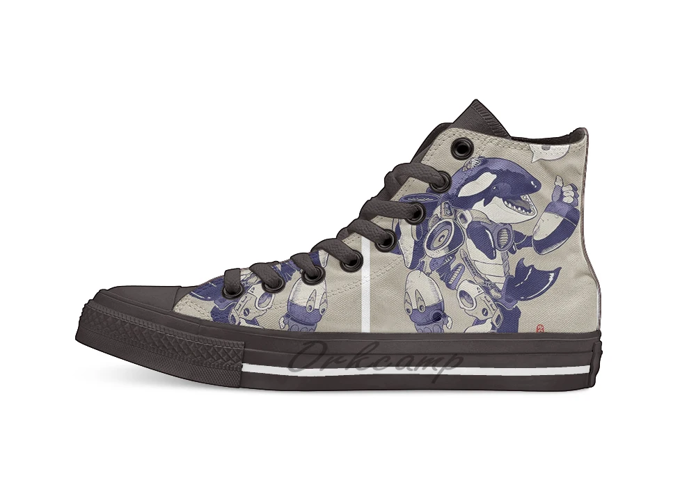 

Cyb Orca Unisex High Top Canvas flat Casual Custom shoes Drop Shipping