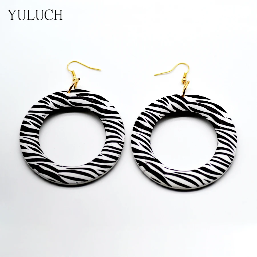 

Pair new design good african wood zebra earrings Latest new arrival design quality