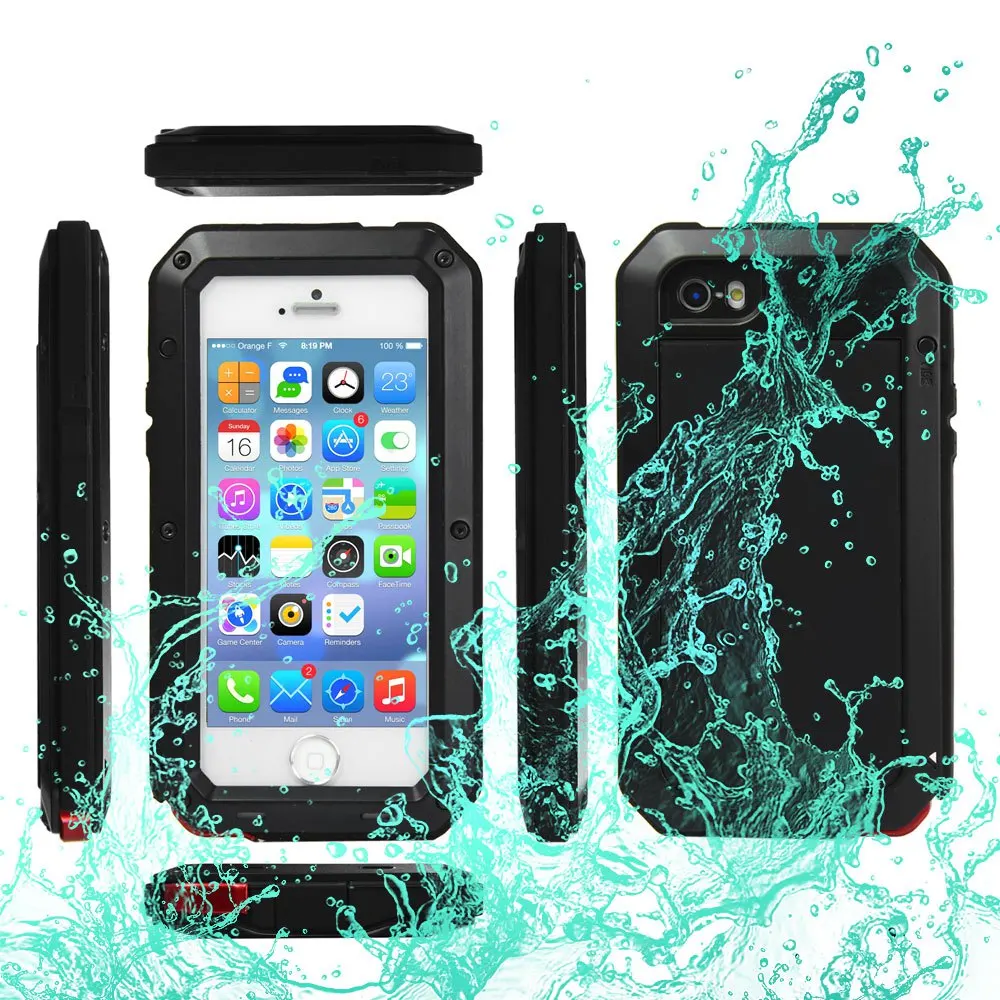 imágenes para IPX6 Impermeable A Prueba de Choques A Prueba de Polvo de Aluminio de Gorilla Glass de Metal Cubierta de la Caja Protectora para el iphone 5C 5S 5 SÍ imágenes para IPX6 Impermeable A Prueba de Choques A Prueba de Polvo de Aluminio de Gorilla Glass de Metal Cubierta de la Caja Protectora para el iphone 5C 5S 5 SÍ