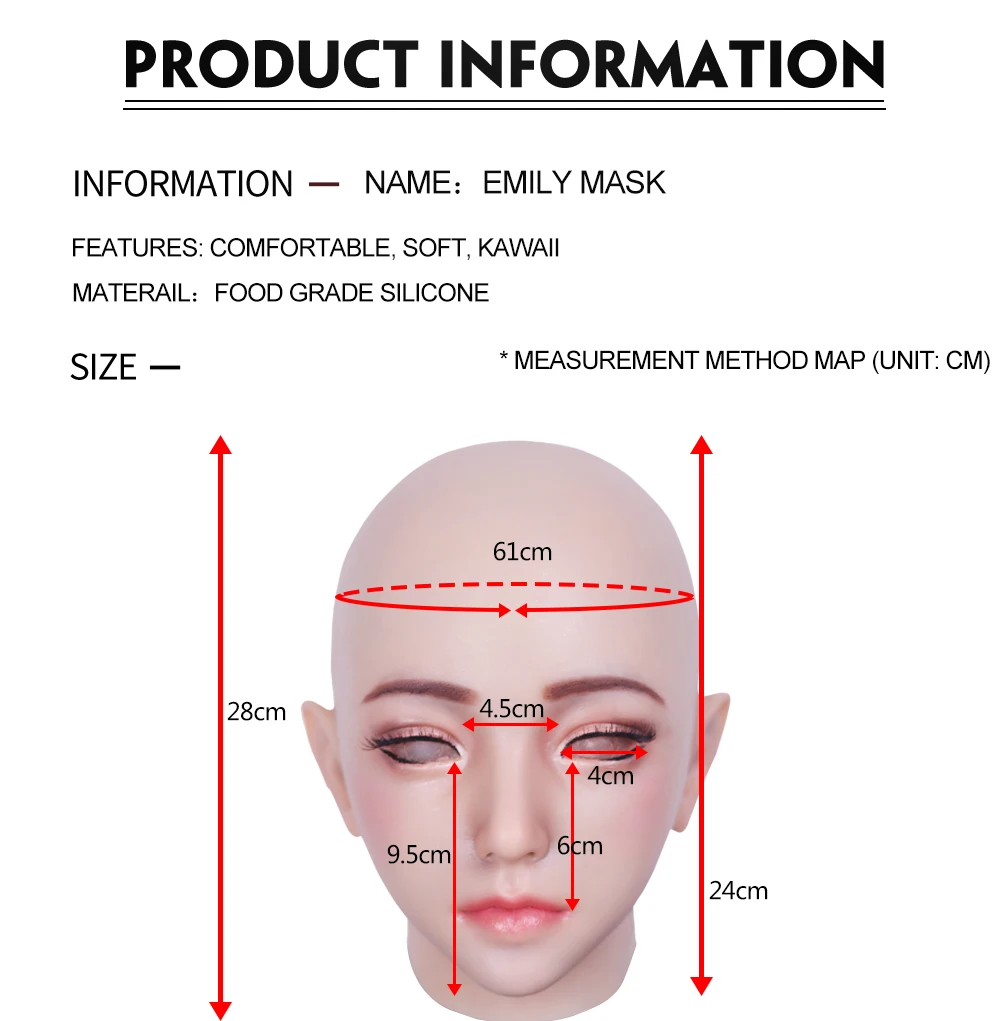 Новинка, силиконовая женская маска для куклы Emily, подходит для трансвеститов, псевдо-стрит, Трансвестит, Трансвестит, трансвестит