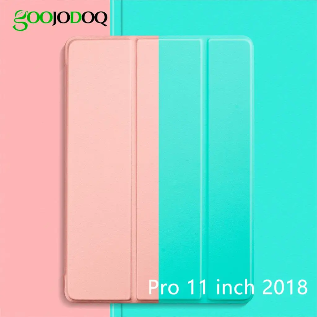 Чехол GOOJODOQ для iPad Pro 11, ультра тонкий умный чехол из искусственной кожи+ мягкая задняя крышка Coque Funda для iPad Pro 11 дюймов Чехол