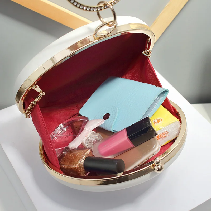 Circular Shaped Women Evening Bags Diamonds Metal Beading Day Clutch Small Chain Shoulder Handbags For Party Wedding Pearl Purse Circular Shaped Women Evening Bags Diamonds Metal Beading Day Clutch Small Chain Shoulder Handbags For Party Wedding Pearl Purse