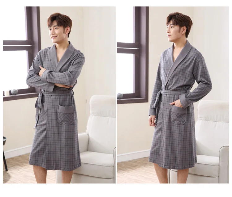 SusanDick 2018 халат для мужчин сезон: весна-лето хлопок пижамы с длинным рукавом кимоно человек повседневное Домашняя одежда Pijama