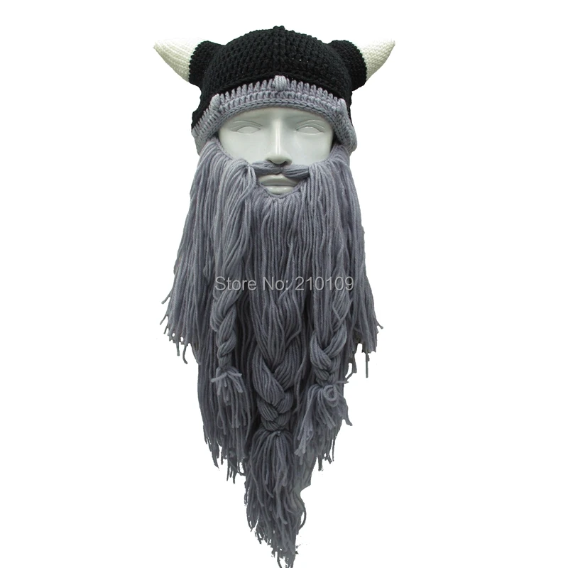 Mr.Kooky мужские варвары Vagabond Viking Beanie роговые шапки ручной работы зимние теплые подарки на день рождения крутые забавные кляп шапка на Хэллоуин