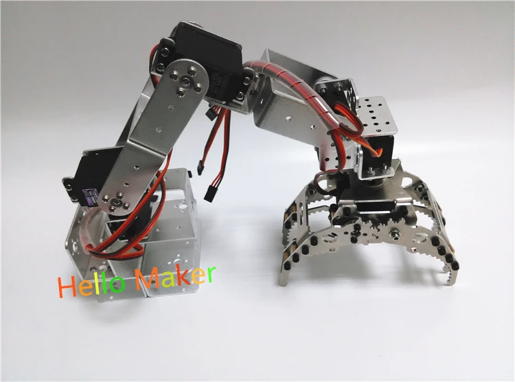 

Hello Maker H415 Abb Industrial Robot Mechanical Arm 100% Alloy Six degrees of freedom Robot Arm Rack with 6 Servos