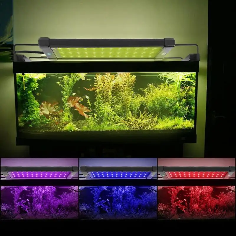 

5050SMD 36LED RGB Remote Colorful Aquarium Fish Tank LED Holder Light Colors Lamp with Extendable Brackets EU/US Plug Lighting