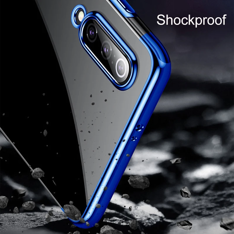 Hacrin Case for Xiaomi Mi 9 Case Clear Transparent Bumper TPU Silicone Plating Cover case for Xiaomi Mi 9 Mi 9 se Phone Case