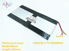 3 wire 3.7v 8000mAh 3296192 For Teclast X98 air 3G P98 3G v99i Tablet PC Battery Perfect quality of large capacity alternatives