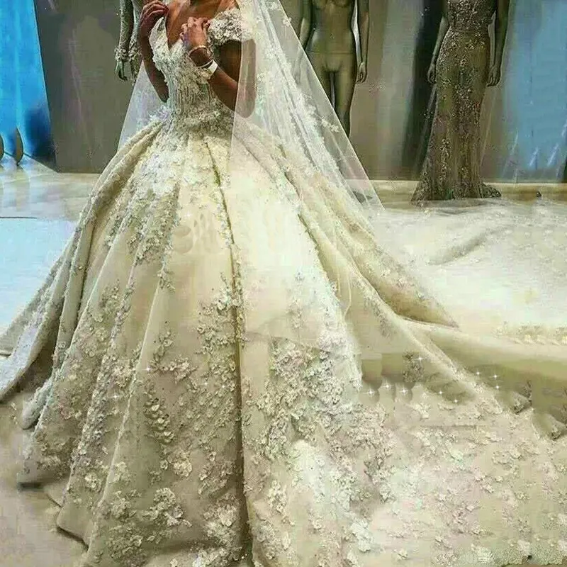 Шикарное свадебное платье vestido de noiva princesa robe de mariee на заказ длинное свадебное платье бисерные аппликации цвета слоновой кости